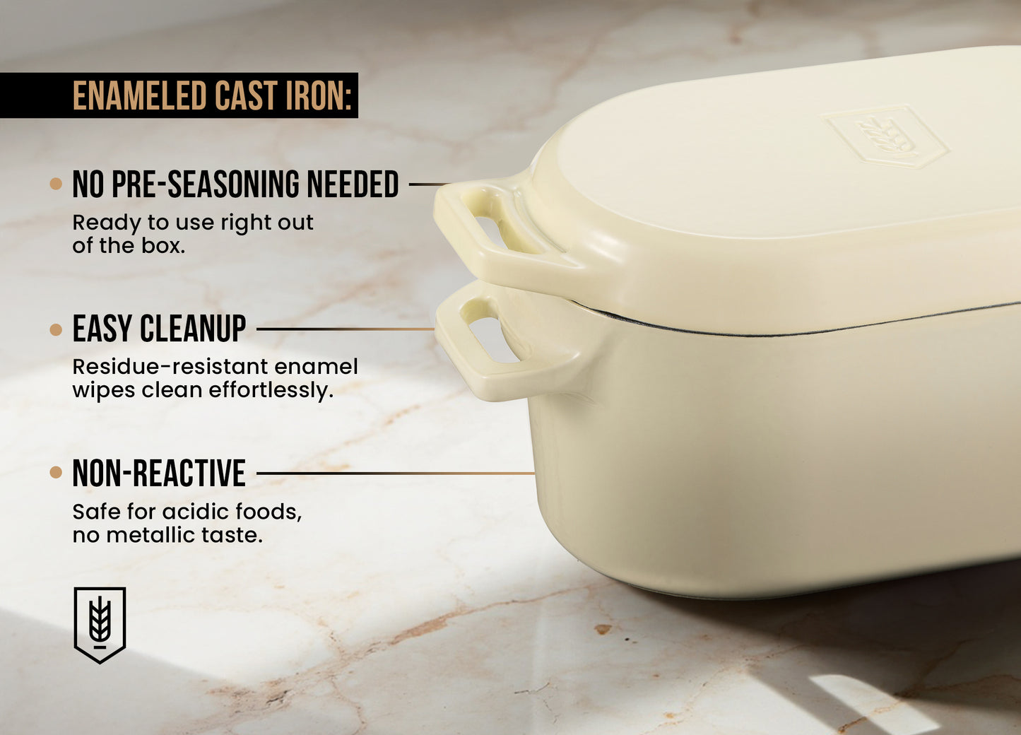 OBLONG DUTCH OVEN, IVORY
